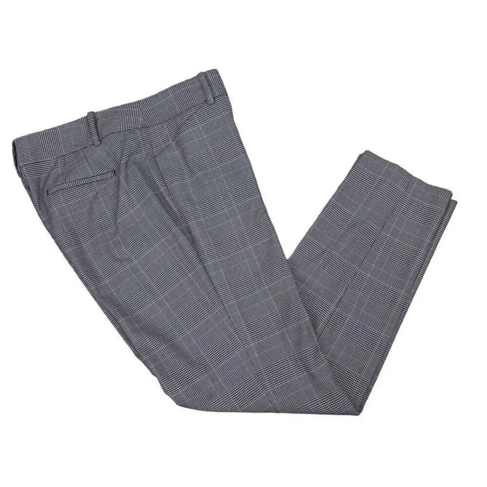 Talbots Womans Hampshire Black Plaid Pant slack size 10
